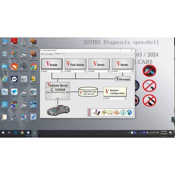 V2024 Xentry DAS Win10 SSD Cars and Trucks Software with HHT Vediamo and DTS Manoco for SD Connect C4 C5 C6 Pro