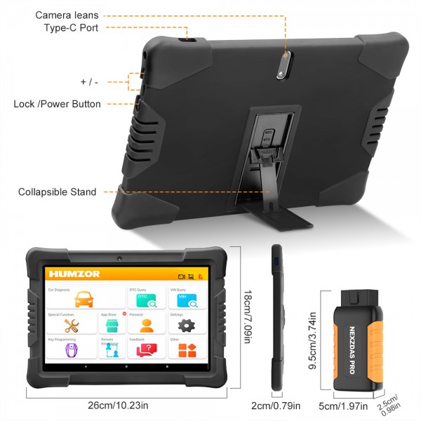 Humzor NexzDAS Pro Bluetooth Tablet Nexpeak Full System Auto Diagnostic Tool 3 Years Free Update