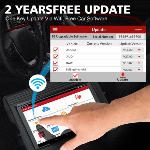 Launch X431 V 8inch Pro Diagnostic Tool 2 Years Free Update 