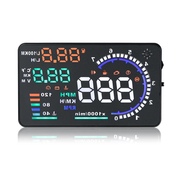 5.5" Large Screen Car HUD Head Up Display With OBD2 Interface Plug/ Play A8