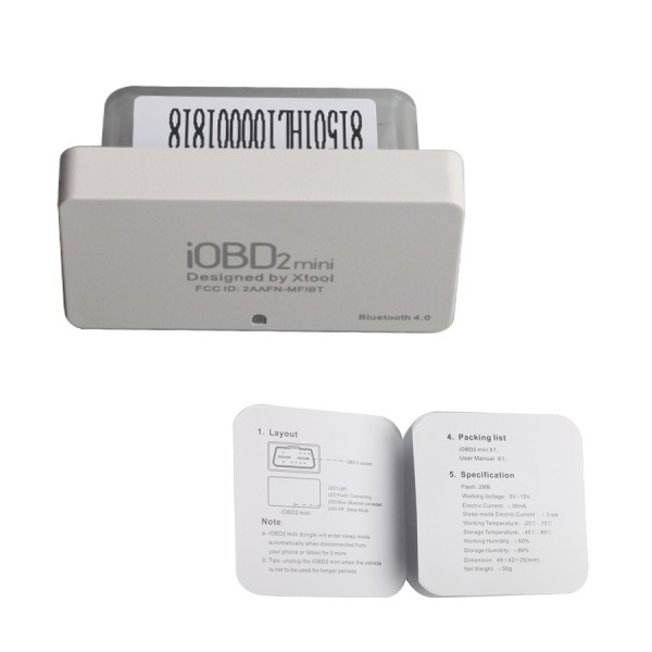 XTOOL iOBD2 OBD2 EOBD Scanner Support Bluetooth 4.0 for iOS and Android
