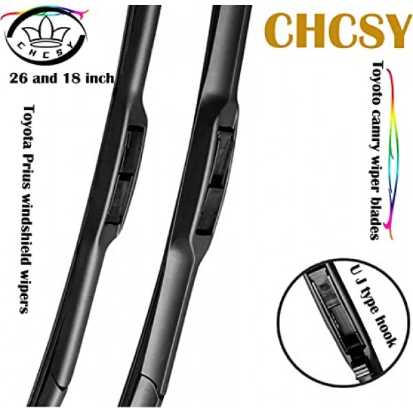 CHCSY  2  Front  Windshield Wiper Blades  Automotive Replacement 26" and 18" fits toyoto Camry After 2012