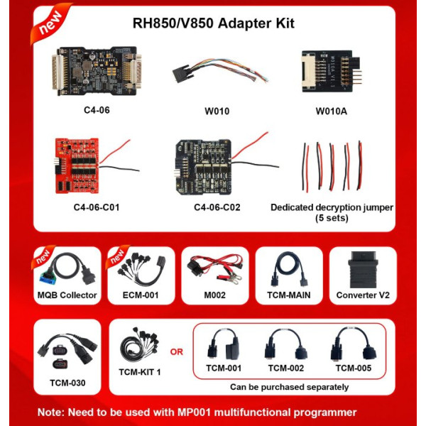 OBDSTAR RH850/V850 Adapter Kit for MQB All Keys Lost Airbag Reset IMMO Data/Pincode Reading Works with X300 Classic G3 / X300 Pro4 / P50 OBDSTAR RH850/V850 Adapter Kit for MQB All Keys Lost Airbag Reset IMMO Data/Pincode Reading Works with X300 Classic G3 / X300 Pro4 / P50